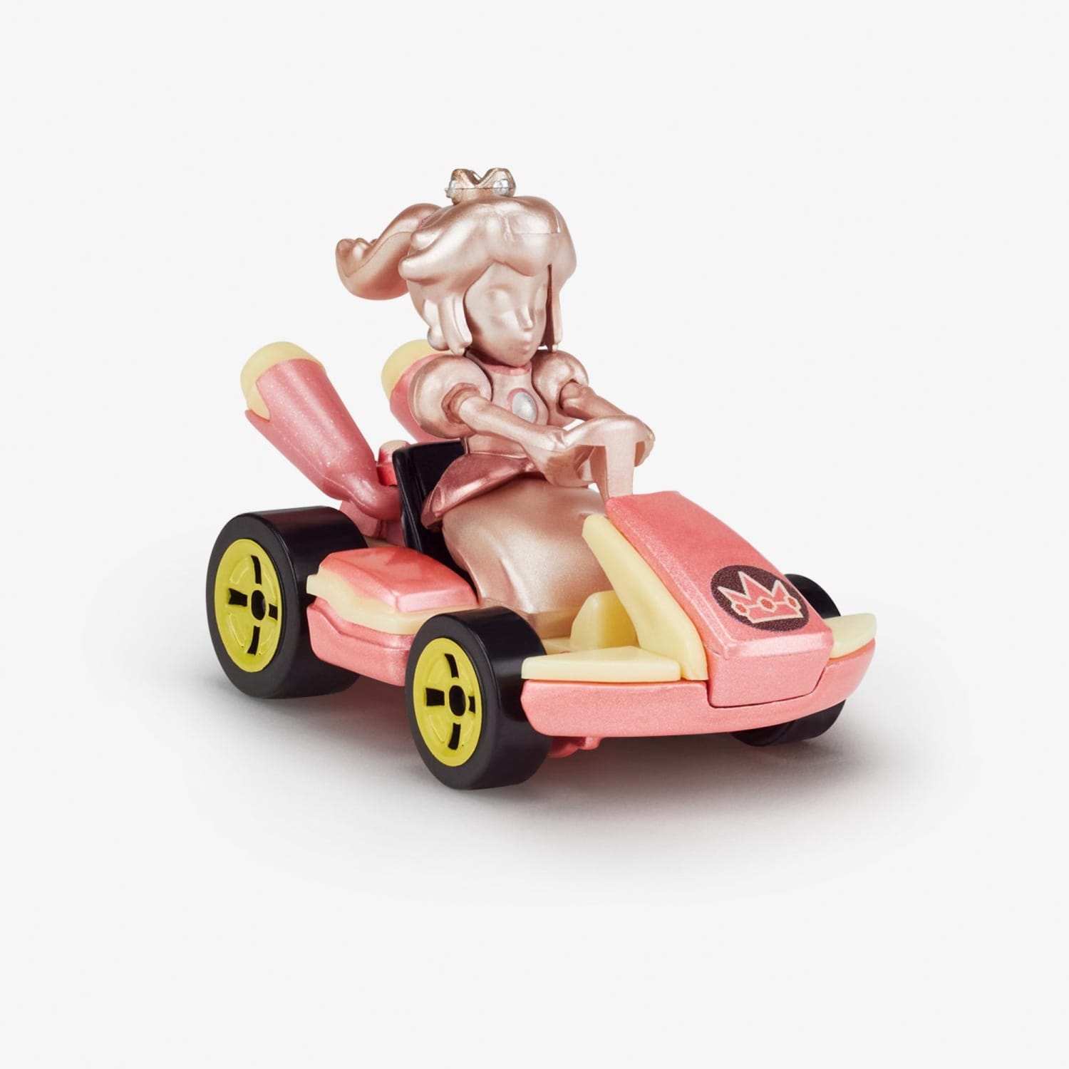 Hot Wheels Mario Kart Pink Gold Peach en embalaje premium rosa